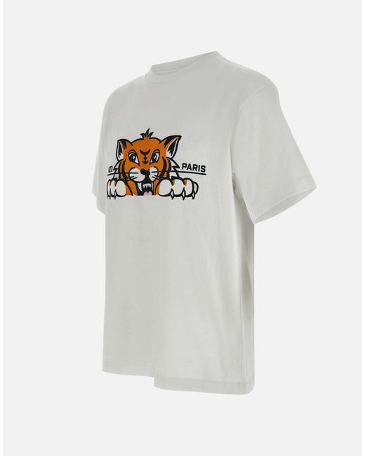 KENZO Gots Glücklicher Tiger Baumwoll-T-Shirt in Gray für Herren