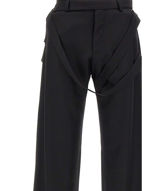 HELIOT EMIL Black Aegis Tailored Wide Leg Trousers