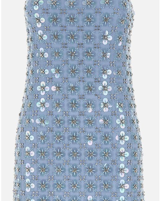P.A.R.O.S.H. Blue Ginny Paillettenbesticktes Kleid