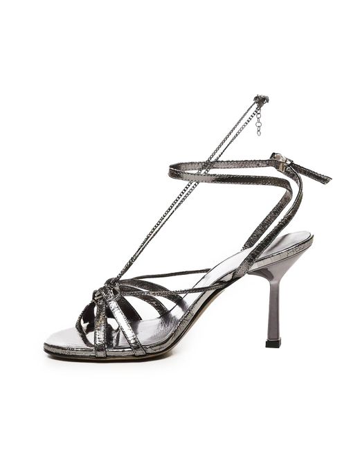 Golden Goose Deluxe Brand Metallic Nico Kettenschnallen-Knöchelsandalen