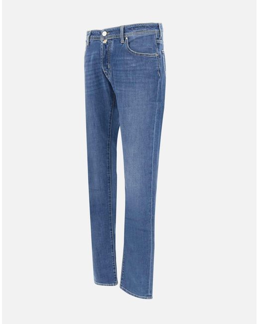 Jacob Cohen Blaue Super-Slim-Fit-Jeans Von Nick Mit Goldenen Logo-Knöpfen in Blue für Herren