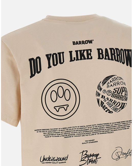 Barrow Natural T-Shirt Aus Sandfarbenem Baumwolljersey Mit Maxi-Logo-Print