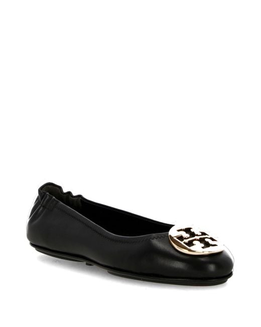 Tory Burch Black Ballerinas Minnie Aus Leder