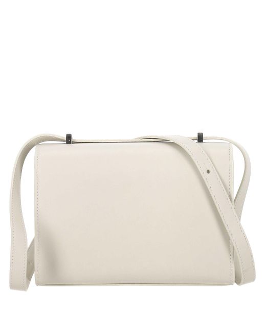 SAVETTE Natural Die Symmetry Tasche Aus Weißem Leder