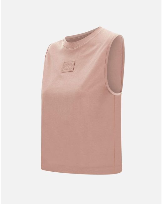Iceberg Pink Pulverrosa Ärmelloses Baumwolloberteil