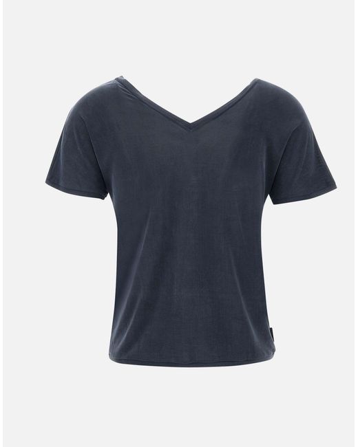 Rrd Blue Blaues T-Shirt Aus Cupro-Stoff Mit V-Ausschnitt