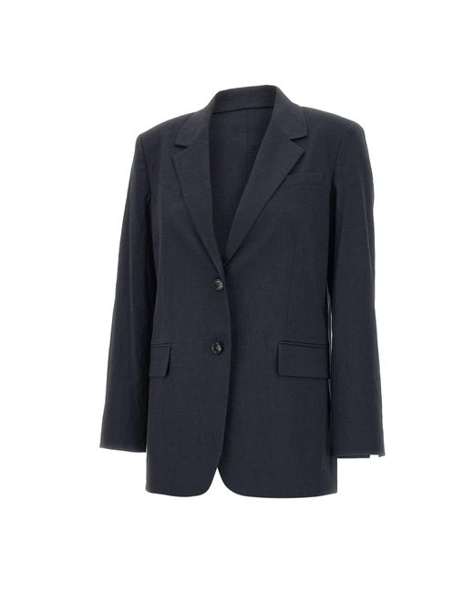 Theory Blue Schwarzer Oversize-Blazer