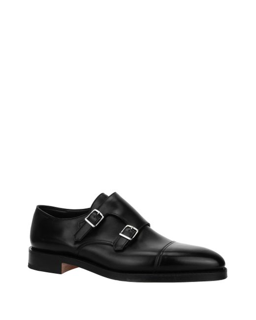 John Lobb 228032 L Mann schwarzer Flachschuh in Black für Herren