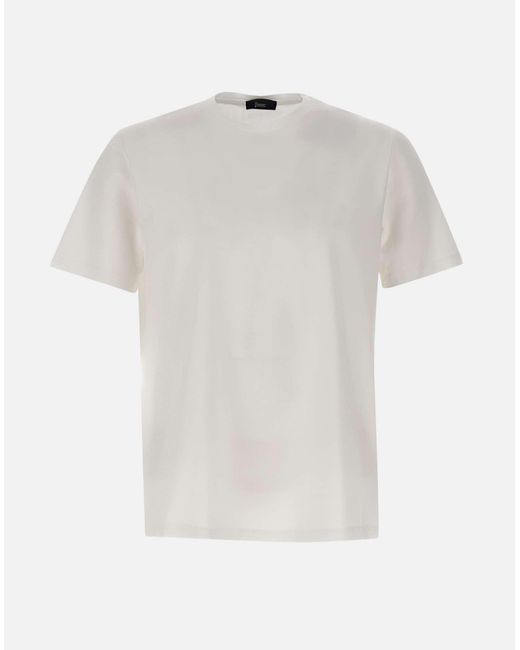 Herno T-Shirt Aus Superfeiner Baumwolle, Weiß, Kurze Ärmel in White für Herren