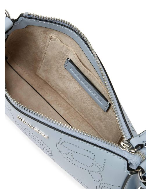 Karl Lagerfeld Blue Ikon Hellblaue Kalbsledertasche