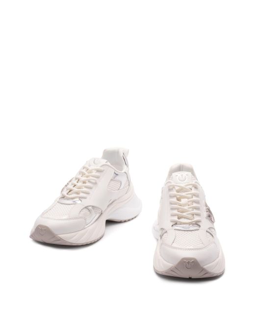 Pinko White Ariel 15 Weiße Sneakers Mit Liebesvögeln