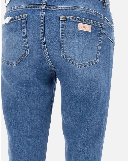 Liu Jo Blue Monroe Skinny-Jeans Aus Baumwolle, Hellblau, Hohe Taille