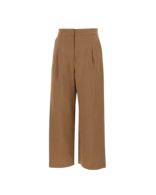 Max Mara Natural Dazzy Tabak Hochbundhosen