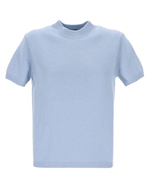 Carven Blue Himmelblauer Kaschmirpullover