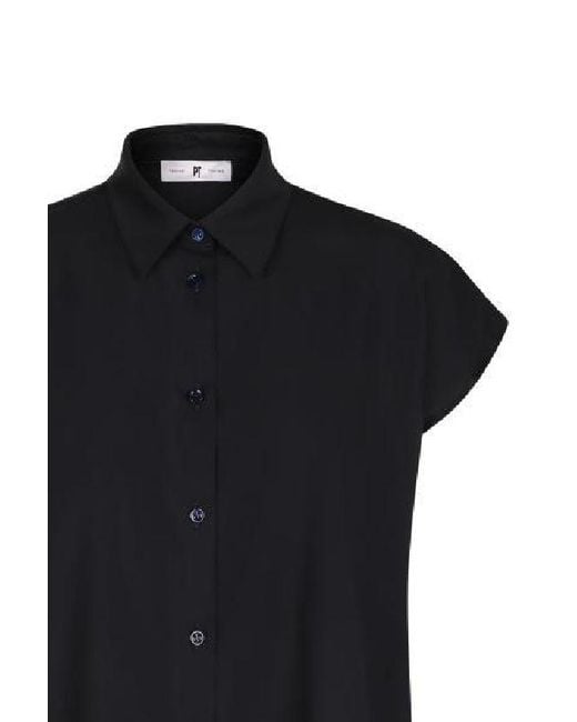 PT Torino Black Blaues Wollhemd