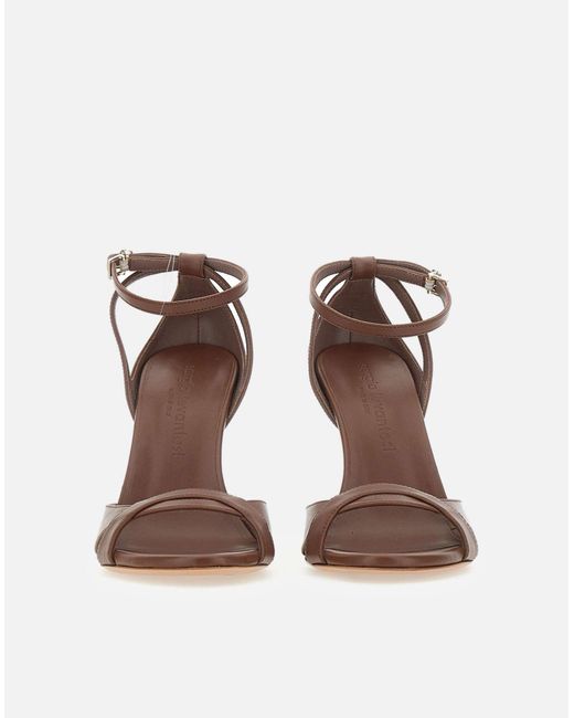 Sergio Levantesi White Roxane Braune Ledersandalen