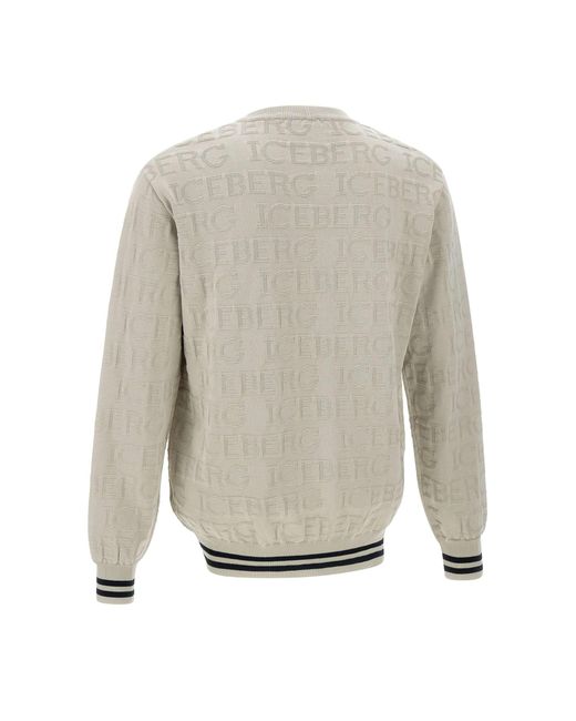 Iceberg Herren Ecru Baumwollpullover in Gray für Herren