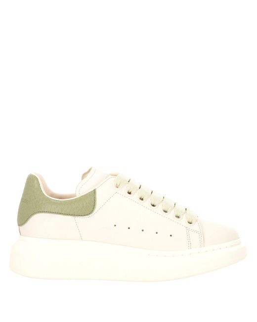 Alexander McQueen White Übergroße Off--Grüne Sneakers