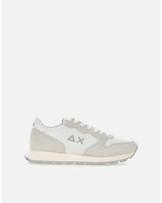 Sun 68 White Ally Weiße Glitzer-Sneaker