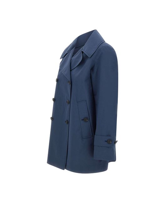 Save The Duck Blue Sofi Blauer Zweireihiger Trenchcoat