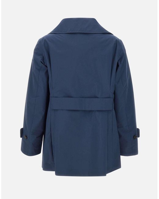 Save The Duck Blue Sofi Blauer Zweireihiger Trenchcoat
