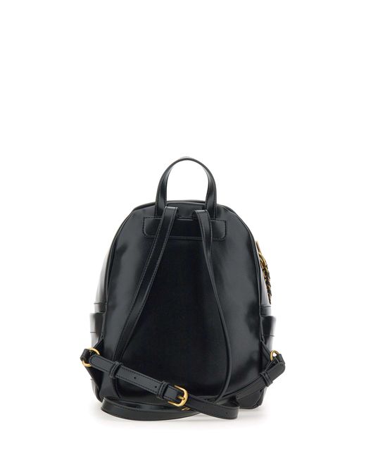Liu Jo Blue Adonide Schwarzer Tumbled Rucksack