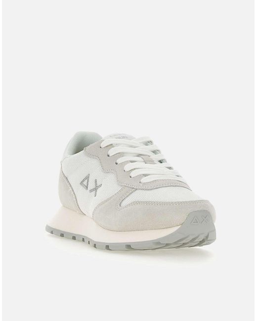 Sun 68 White Ally Weiße Glitzer-Sneaker