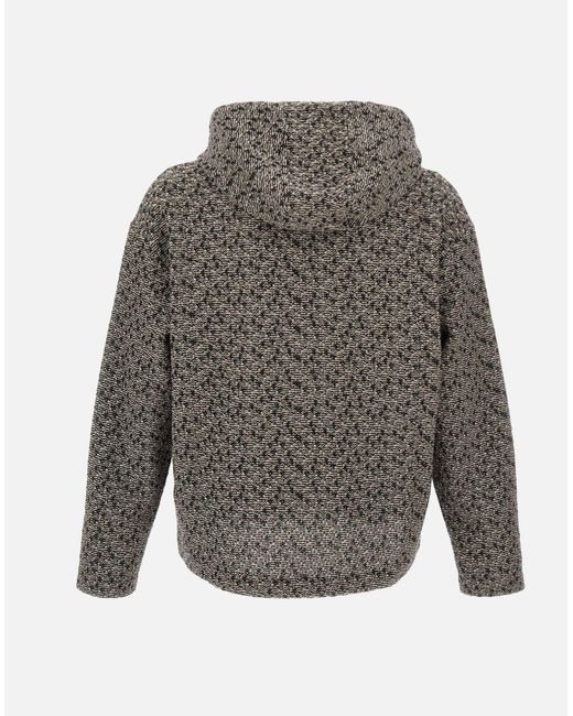 Emporio Armani Strukturiertes Baumwoll-Sweatshirt Mit Kapuze in Gray für Herren