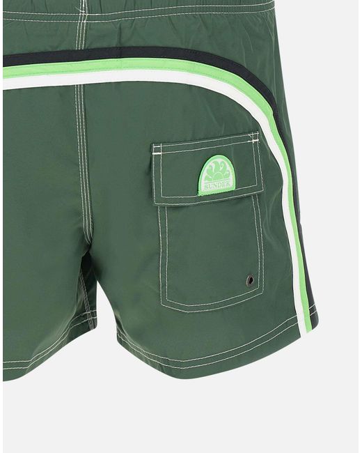 Sundek Grüner Boardshort-Badeanzug Mit Kontrastdetails in Green für Herren