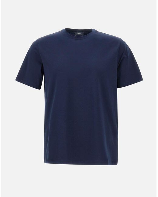 Herno Blaues T-Shirt Aus Superfeiner Baumwolle Für Herren in Blue für Herren