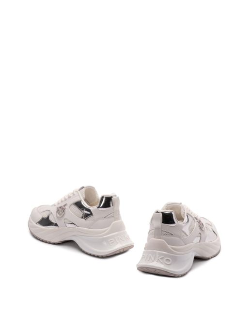 Pinko White Ariel 15 Weiße Sneakers Mit Liebesvögeln