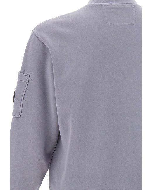 C P Company Baumwoll-Diagonal-Fleece-Crewneck-Sweatshirt in Gray für Herren