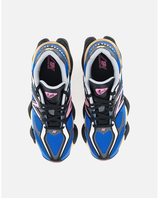 New Balance Multicolor Leather Mesh Sneakers in Blue | Lyst