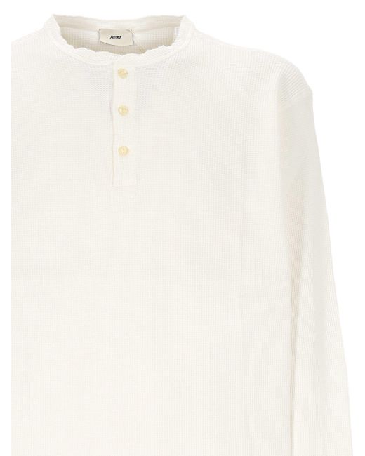 Autry White Weißes Polohemd Mit Knöpfen
