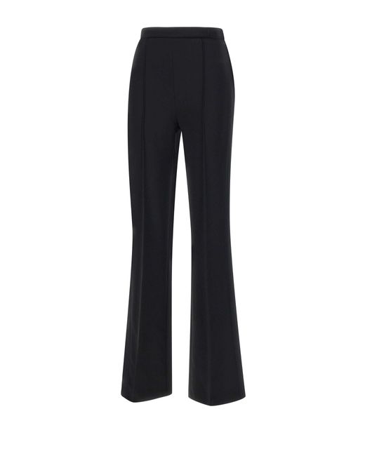 Elisabetta Franchi Blue Crepe-Hose Mit Weitem Bein Und Satinbändern
