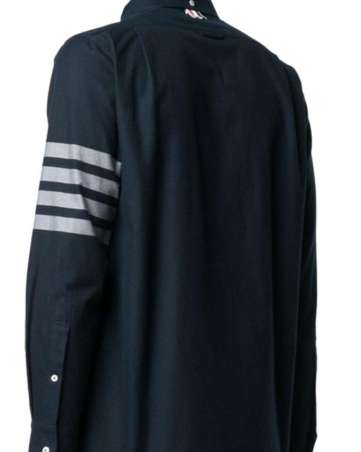 Thom Browne Balken Solid Rwb Streifenhemd in Blue für Herren