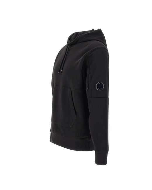 C P Company Schwarzer Diagonal-Fleece-Hoodie in Blue für Herren