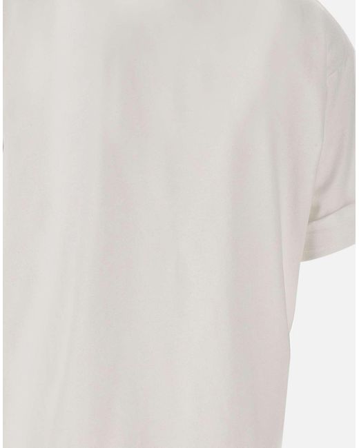 Elisabetta Franchi White Weißes Urban-Baumwoll-T-Shirt, Kurze Ärmel