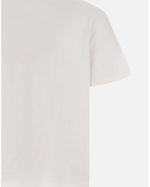Golden Goose Deluxe Brand White Baumwoll-T-Shirt Mit Stern-Glitzer-Logo – Weiß