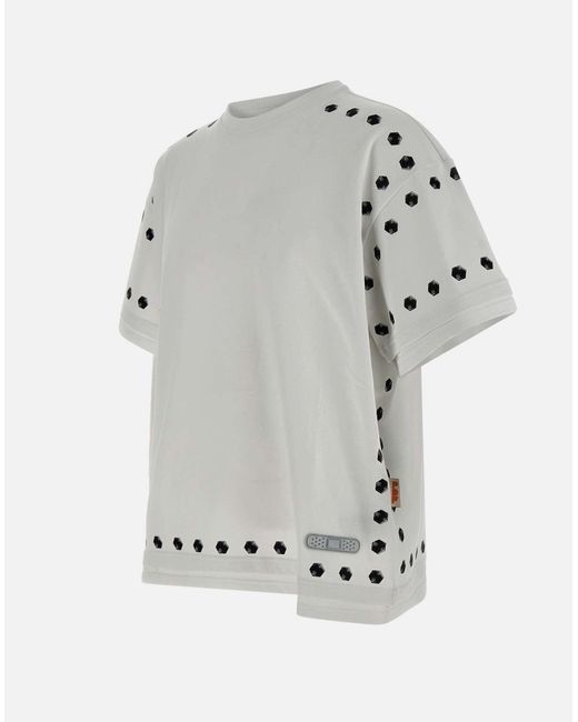 PDF Weißes Baumwoll-Raglan-Logo-T-Shirt in Gray für Herren