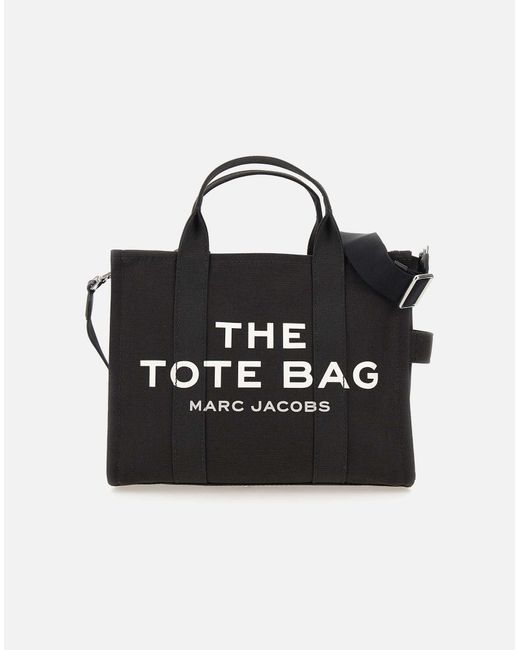 Marc Jacobs Black Schwarze Leinwand Mittelgroße Tote-Handtasche