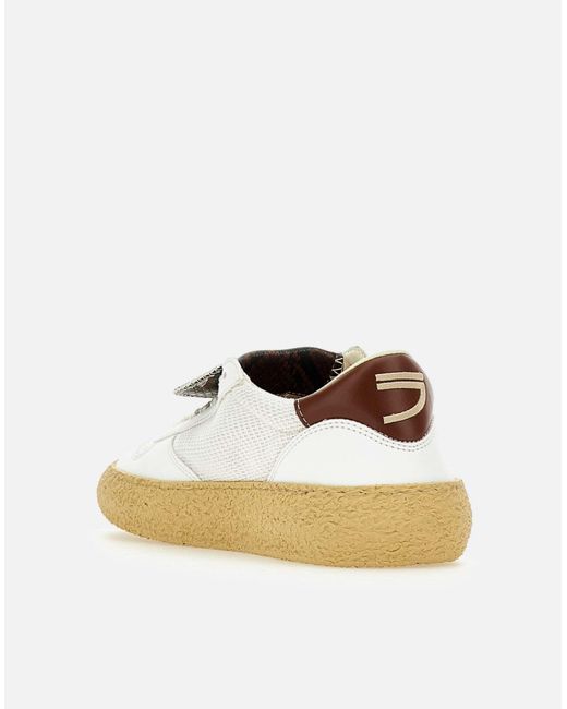 PURAAI Metallic Polly Tab Zunge Weiße Turnschuhe