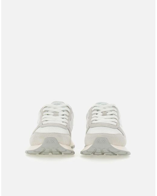 Sun 68 White Ally Weiße Glitzer-Sneaker