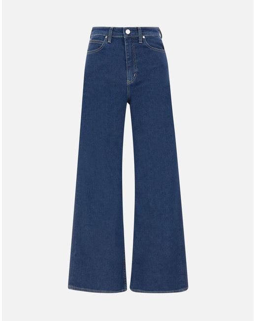 Calvin Klein Blue Dunkelblaue Jeans Mit Weitem Bein Und Hoher Taille