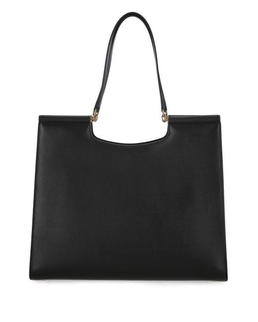 Dolce & Gabbana Black Mittlere Schwarze Tote-Tasche Sizilien