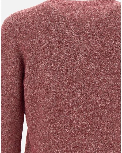 Kangra Red Wool Cotton Alpaca Sweater for men