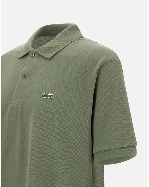 Lacoste Grünes Piquet-Baumwoll-Poloshirt in Green für Herren