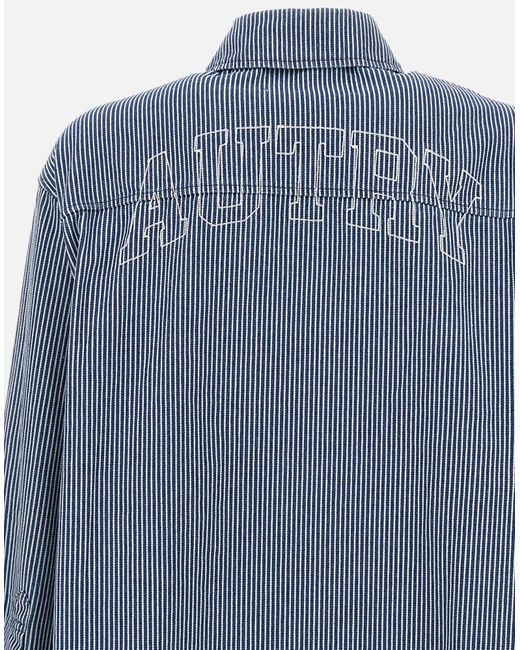 Autry Blau-Weiß Gestreiftes Baumwollhemd Von Main Apparel in Blue für Herren