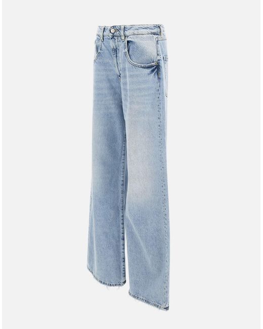 ICON DENIM Blue Debby Jeans Mit Weitem Bein Und Destroyed-Effekt