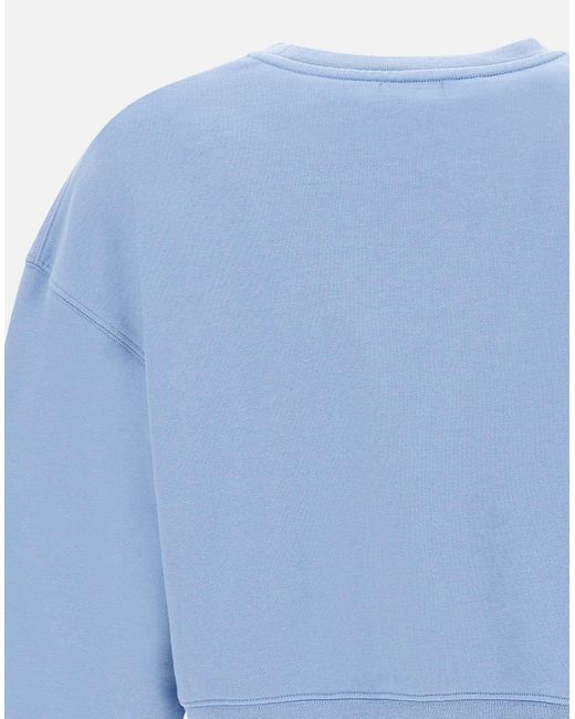 Woolrich Blue Rundhals-Sweatshirt Mit Rundhalsausschnitt Aus Sugar Paper-Baumwolle Mit Logo